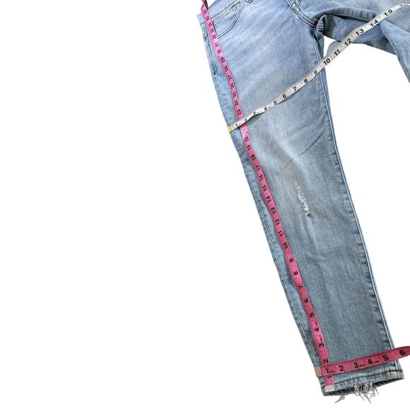 Madewell High Rise Skinny Button Fly Distressed Ankle Crop Jean Light Blue 31 - Picture 13 of 13